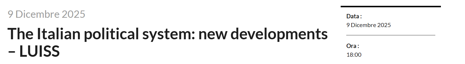 The Italian political system: new developments